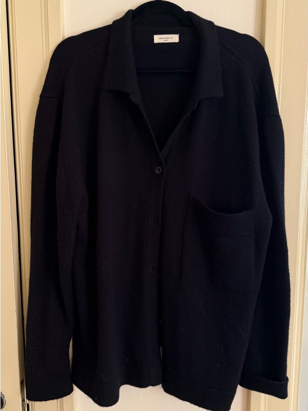James Street CO Black Button-Front Knit Cardigan with Pocket